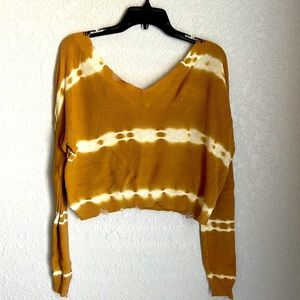 Distressed off shoulder sweater